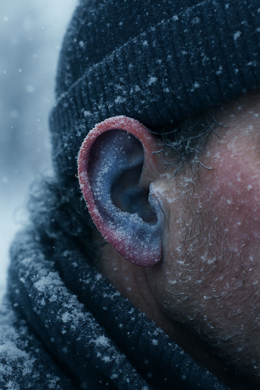 سرمازدگی لاله گوش در دمای بسیار پایین